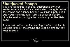 Fear Factor: Unleashed (Game Boy Advance) screenshot: Straitjacket Escape introduction