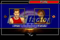 Fear Factor: Unleashed (Game Boy Advance) screenshot: Male or Female