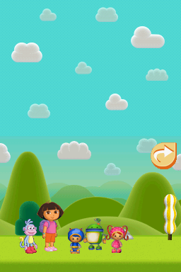 Team Umizoomi & Dora's Fantastic Flight (Nintendo DS) screenshot: Dora the Explorer and Team Umizoomi