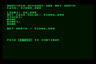Rails West! (Atari 8-bit) screenshot: Company Overview