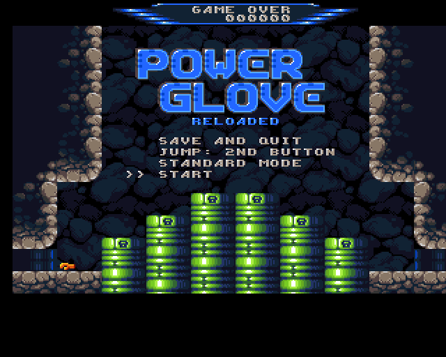 Powerglove Reloaded (Amiga) screenshot: Power Glove Reloaded supports dual buttons - unique for for a game running on an Amiga.