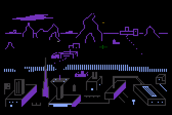 Rocket Raiders (Atari 8-bit) screenshot: Alien Bombs Rain Down