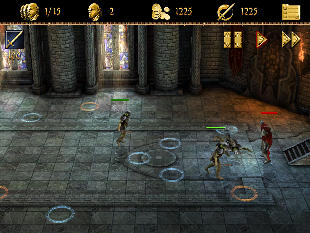 Two Worlds II: Castle Defense (iPad) screenshot: Enemies are still coming but one lays dead at my feet