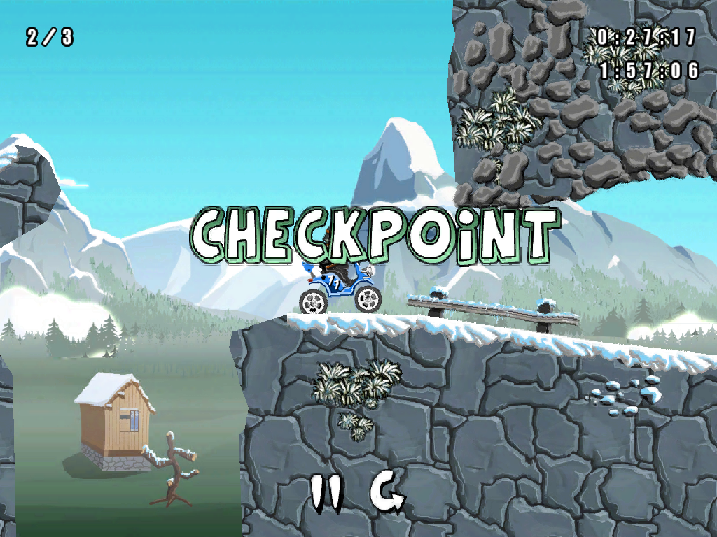 Turbo Grannies (iPad) screenshot: I reached a checkpoint