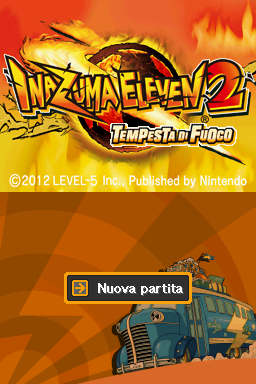 Inazuma Eleven 2: Firestorm (Nintendo DS) screenshot: Title screen (Italian)