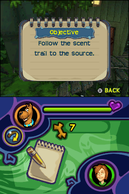 Scooby-Doo! and the Spooky Swamp (Nintendo DS) screenshot: Your current objective