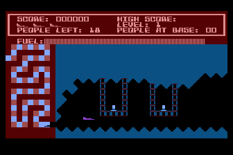 Protector (Atari 8-bit) screenshot: Starting a new game at the base.