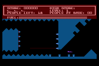 Protector (Atari 8-bit) screenshot: Exiting the base.