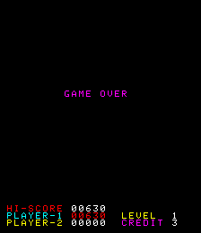 Indian Battle (Arcade) screenshot: Game over
