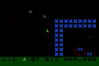 Survivor (Atari 8-bit) screenshot: Starting a new game.