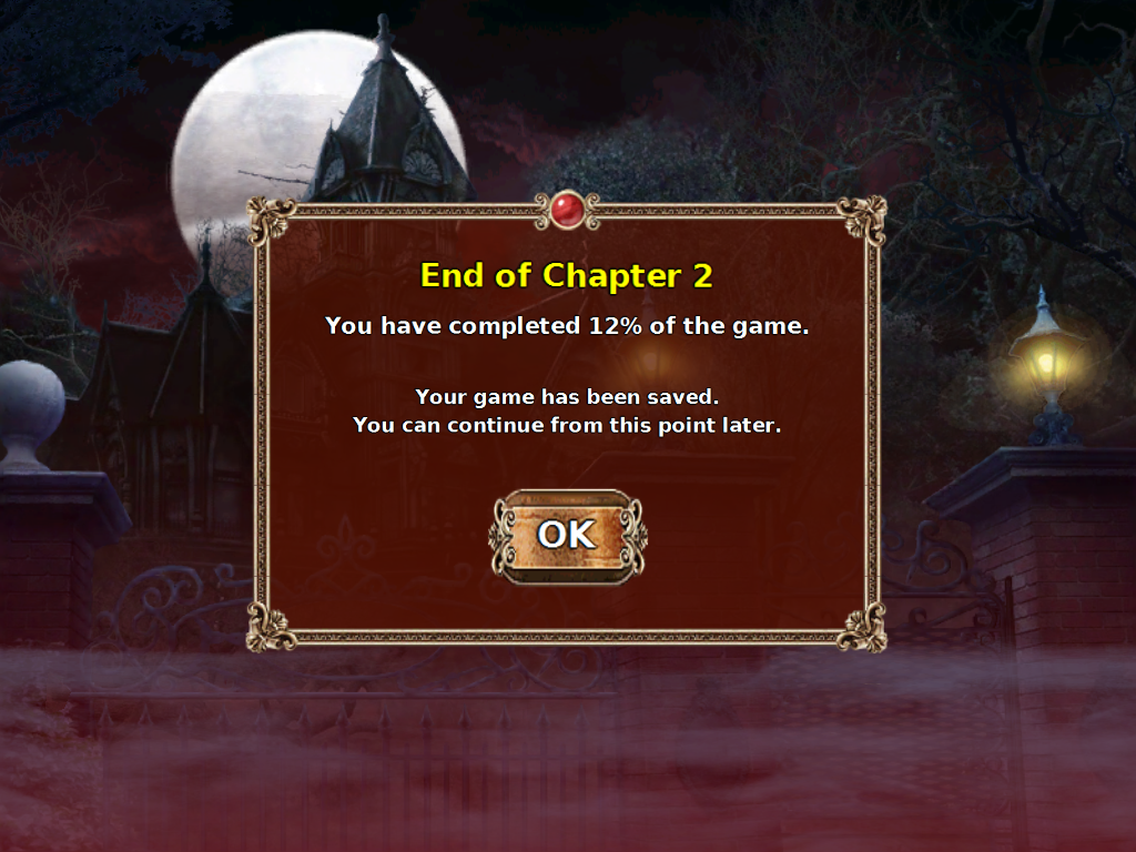 Vampireville (iPad) screenshot: End of Chapter 2