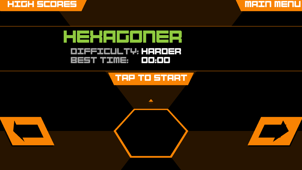 Super Hexagon (Android) screenshot: The third game mode ('Hexagonest')