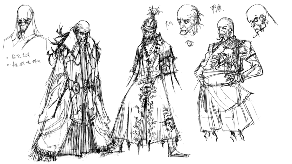 Ikaruga (Windows) screenshot: Rough sketch: The Elders