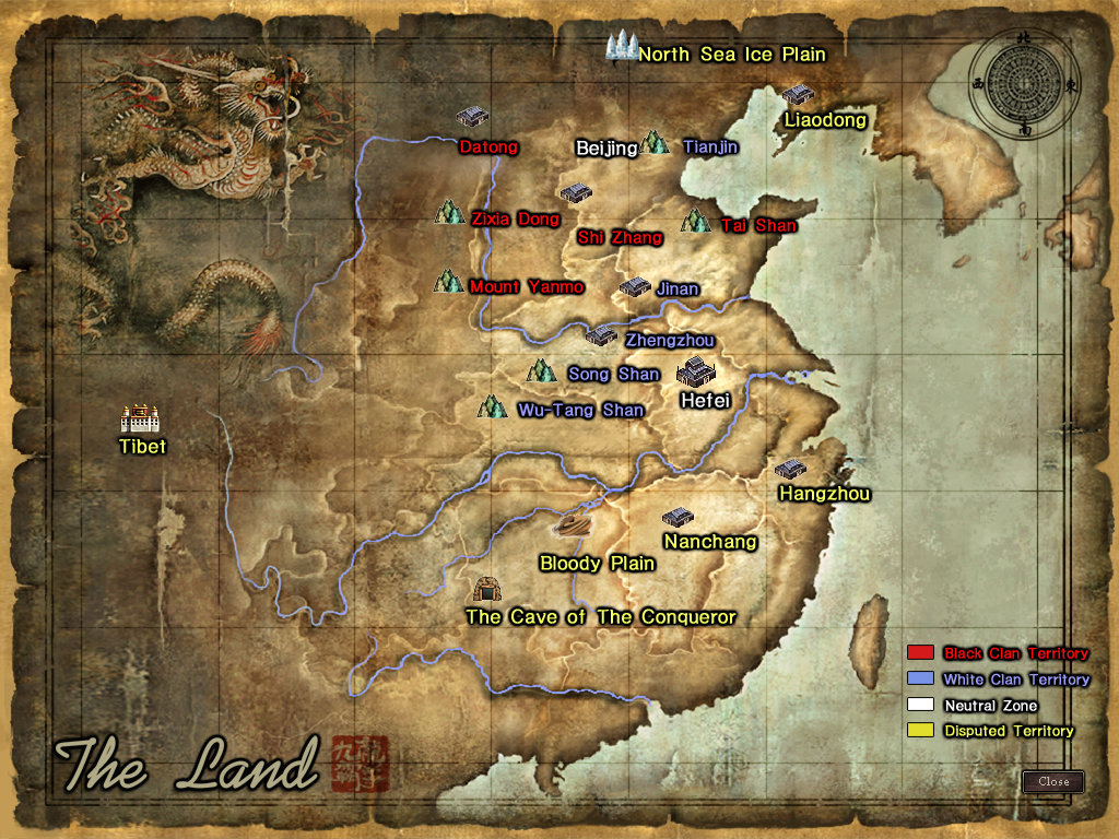 9Dragons (Windows) screenshot: World map