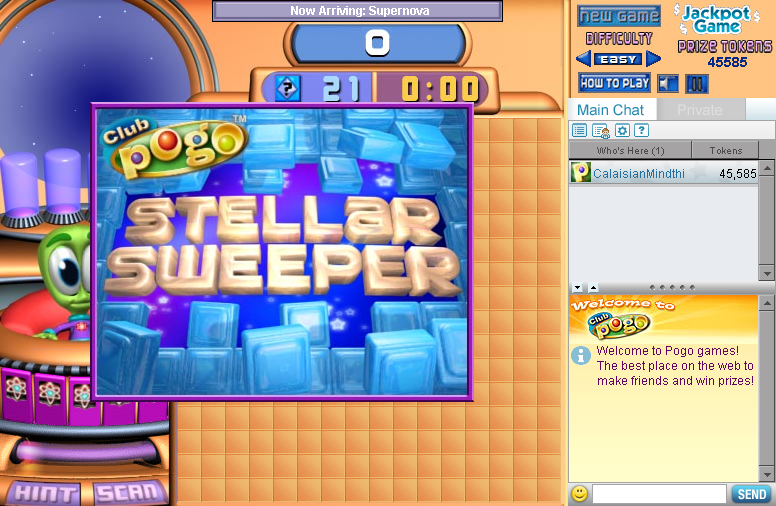 Stellar Sweeper (Browser) screenshot: Title screen.