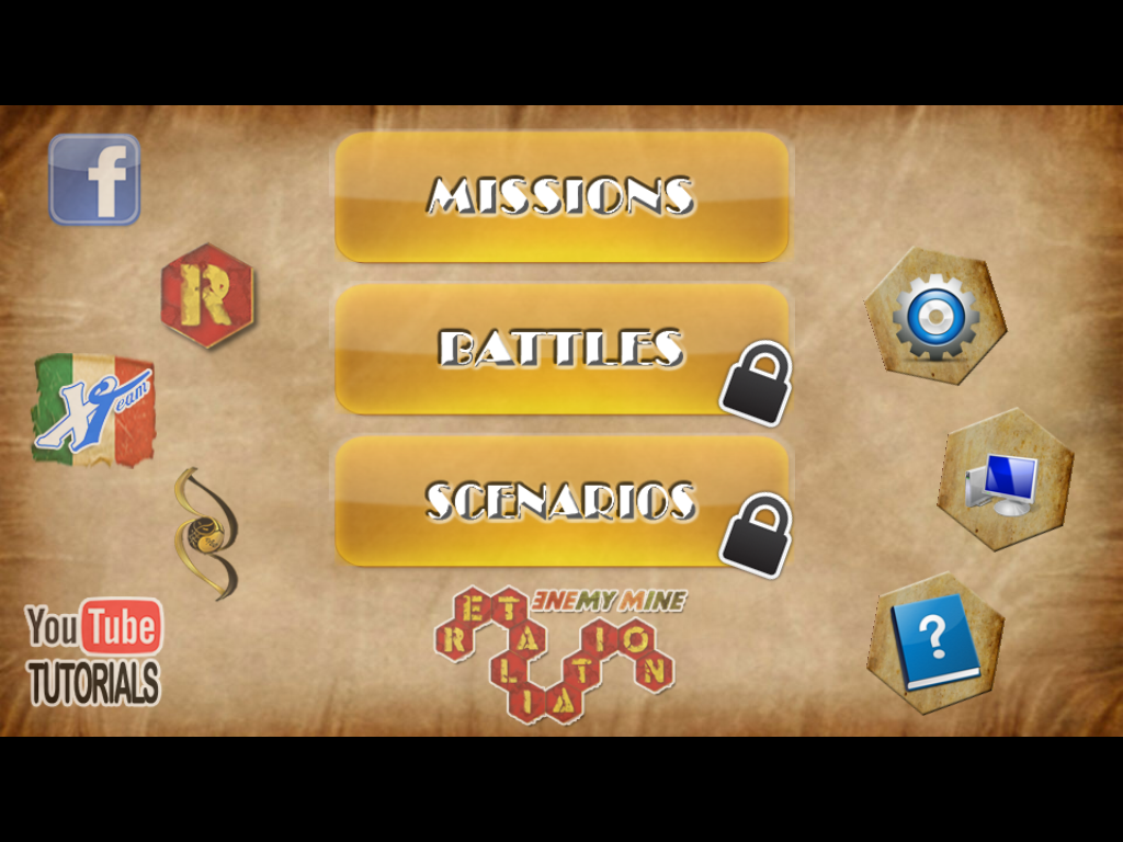 Retaliation: Path of War (iPad) screenshot: Main menu
