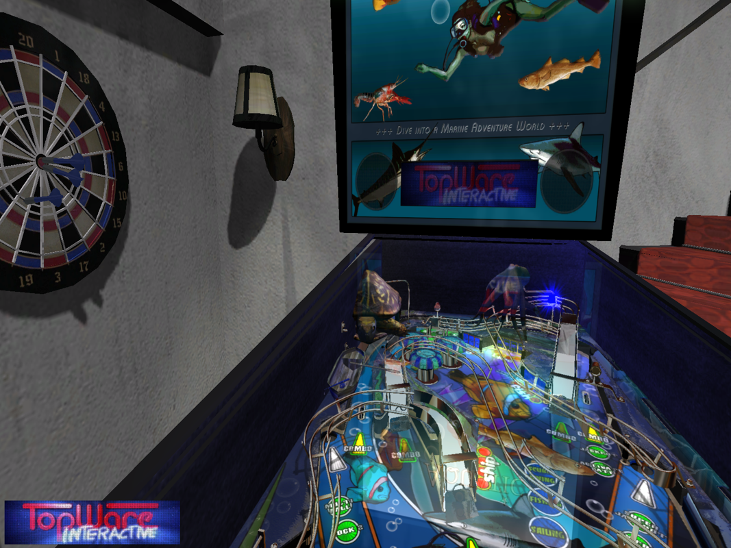 Dream Pinball 3D (Windows) screenshot: Dive into a Marine Adventure World (Aquatic table)