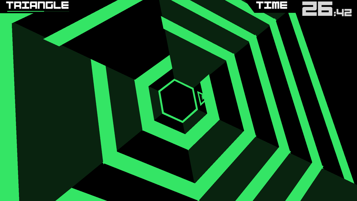 Super Hexagon (Android) screenshot: A spiral pattern