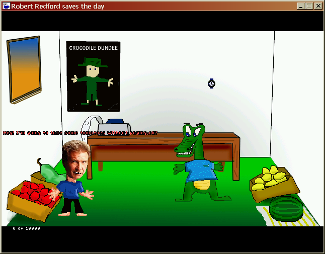 Robert Redford Saves the Day: Episode 2 - The Pit and the Pendulum (Windows) screenshot: Robert's antics in a grocery
