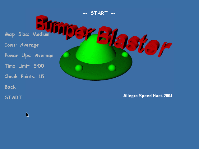 Bumper Blaster (Windows) screenshot: Game settings