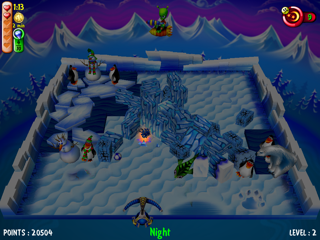 Magic Ball 4 (Windows) screenshot: Level 2: a night