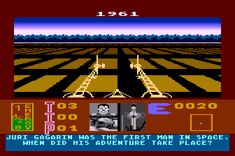 Masters of Time (Atari 8-bit) screenshot: Juri Gagarin