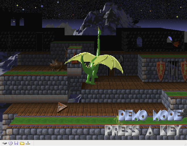 3D Dragon Duel (Windows) screenshot: The game will run a rolling demo if left on it's own
