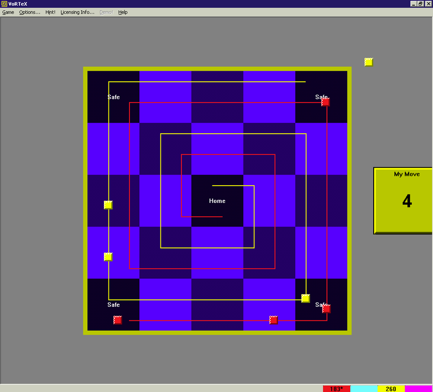 VoRTeX (Windows) screenshot: A two player game in progress