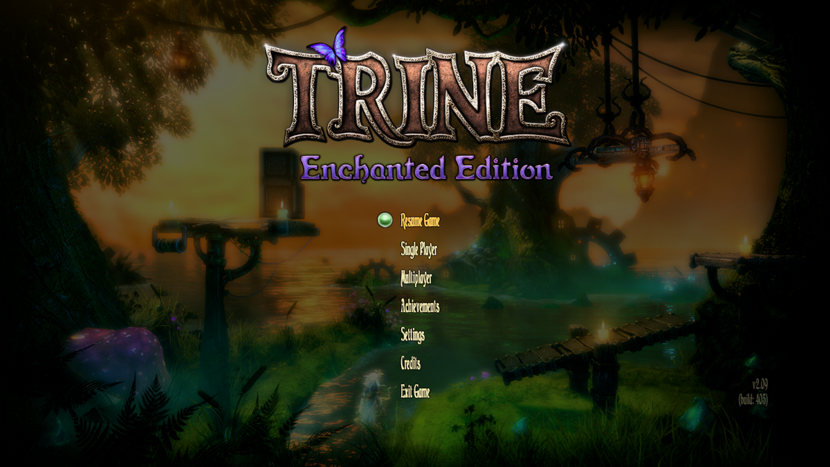 Trine: Enchanted Edition (Windows) screenshot: Main menu