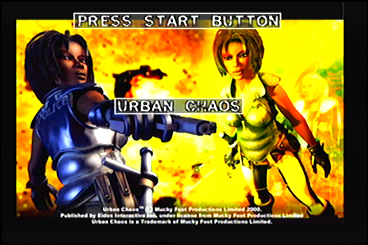 Urban Chaos (Dreamcast) screenshot: Title Screen that has nothing to do with twins