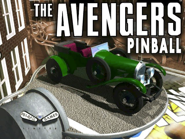 The Avengers Pinball (Windows) screenshot: This second title screen follows the TV series introduction