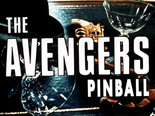 The Avengers Pinball (Windows) screenshot: The title screen This follows the language selection screen. It in turn is followed by the introduction to the TV series