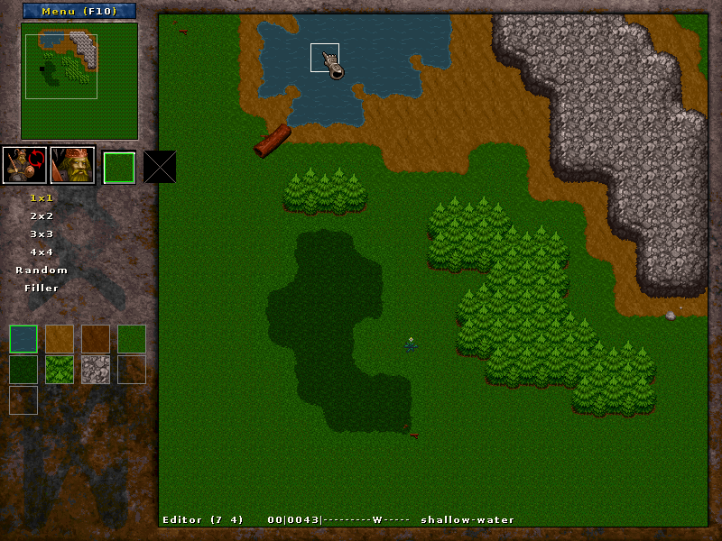 Wyrmsun (Windows) screenshot: The game has a built-in map editor.