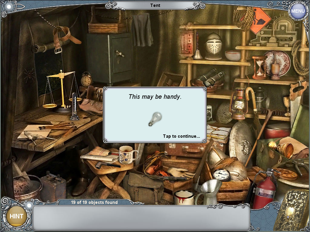 Treasure Seekers: The Time Has Come (iPad) screenshot: I found a light bulb.