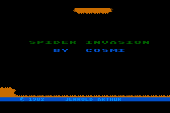 Spider Invasion (Atari 8-bit) screenshot: Title Screen