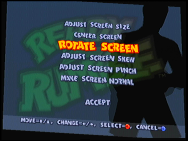 Ready 2 Rumble Boxing: Round 2 (Dreamcast) screenshot: Unique Screen Adjustment menu post adjustment