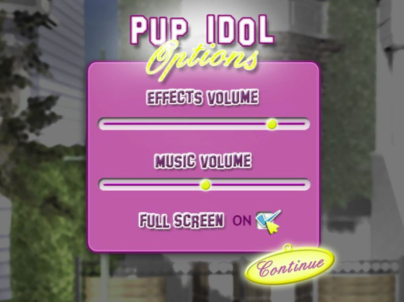 Hollywood Pets (Windows) screenshot: The game has limited configuration options