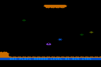 Spider Invasion (Atari 8-bit) screenshot: Starting the 1st Cave