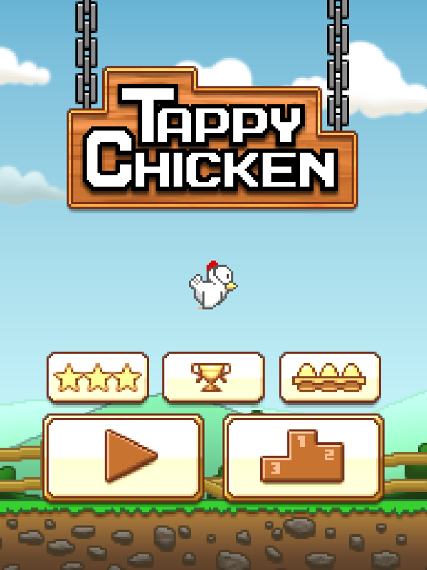 Tappy Chicken (iPad) screenshot: Title and main menu
