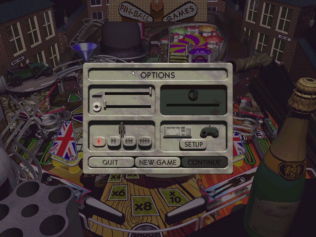 The Avengers Pinball (Windows) screenshot: After the graphics configuration screen the player chooses their controller, number of players etc
