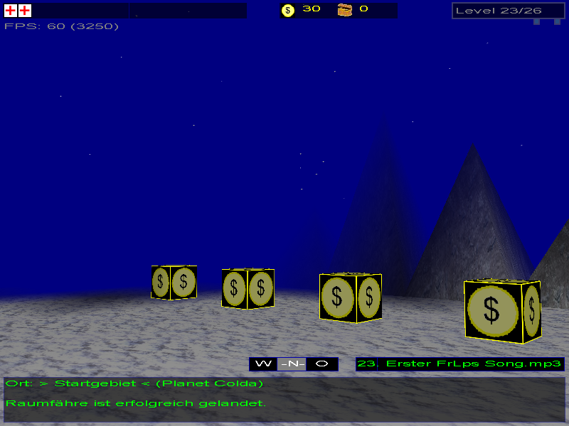 Ghost World 3D (Windows) screenshot: A Level on Planet Colda (Ice Planet)