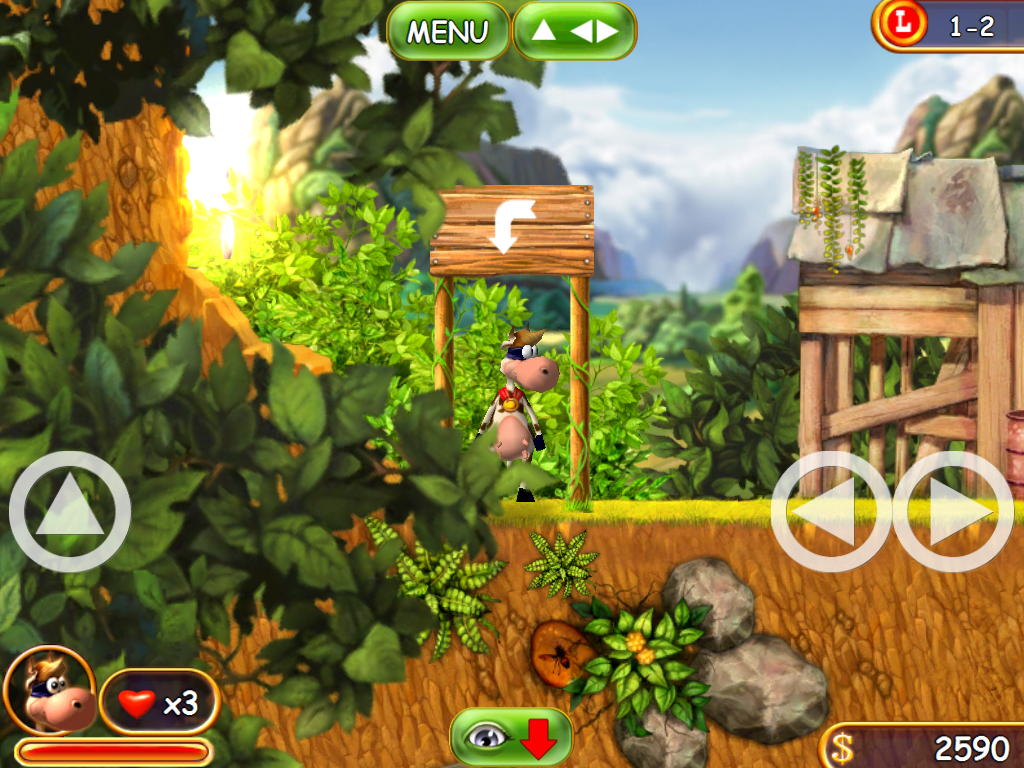 Supercow (iPad) screenshot: Starting the new stage