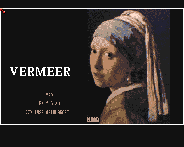 Vermeer (Amiga) screenshot: Title screen