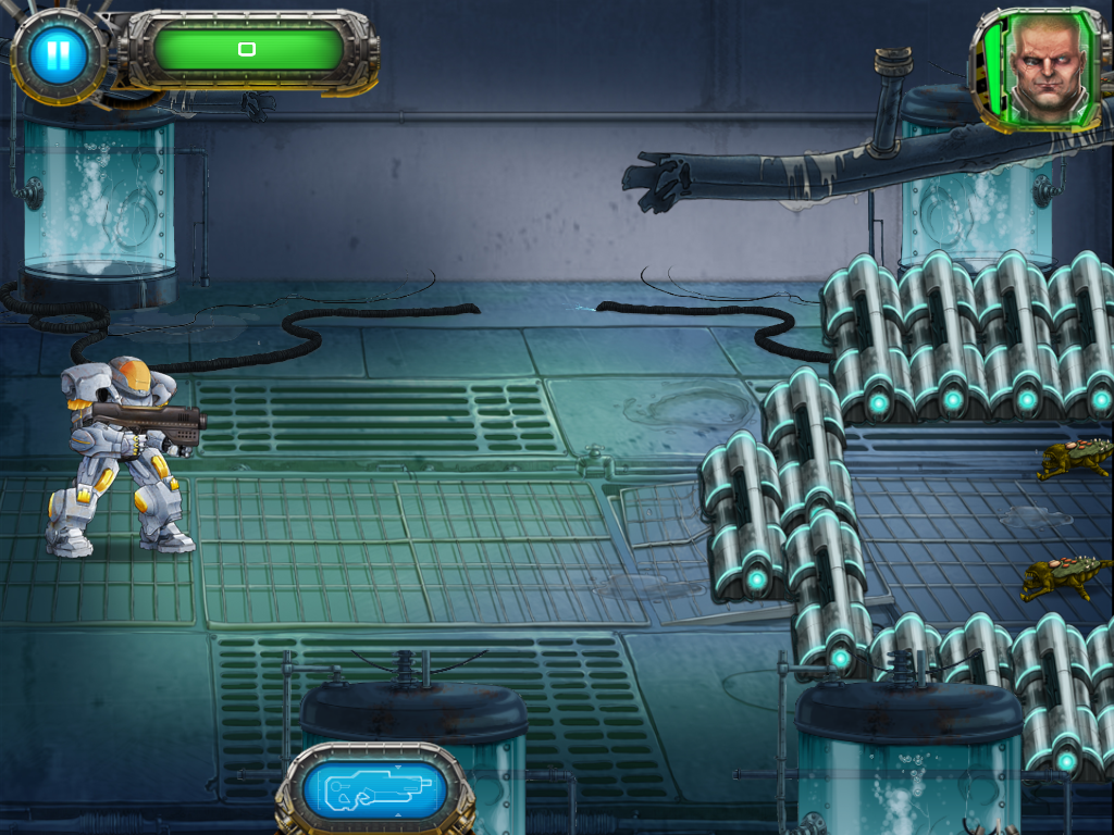 Soldier Vs Aliens (iPad) screenshot: Here we go