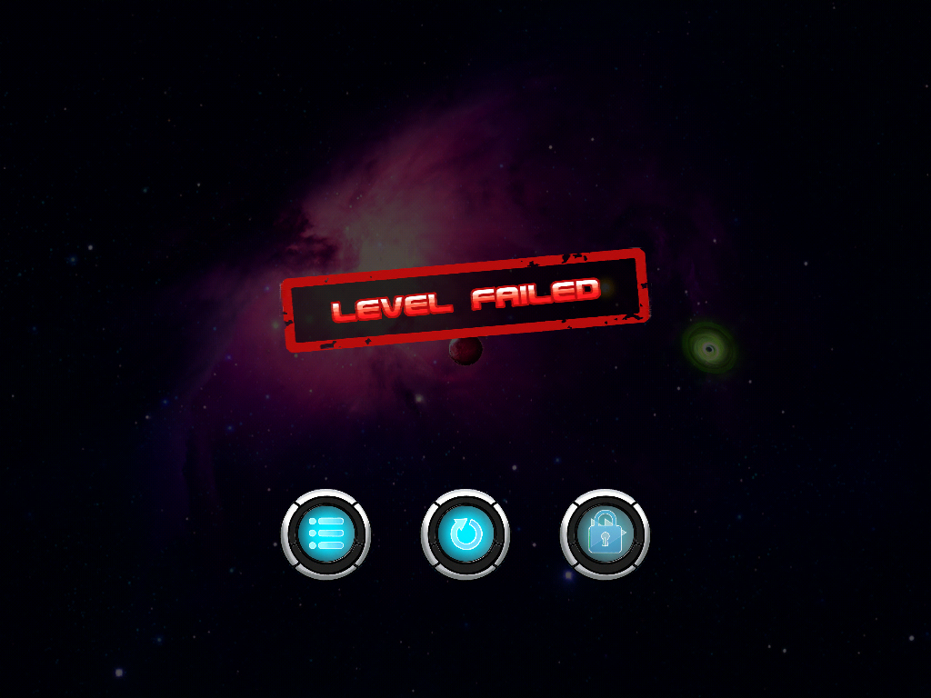 Gravity Badgers (iPad) screenshot: I lost all my lives. The level failed.