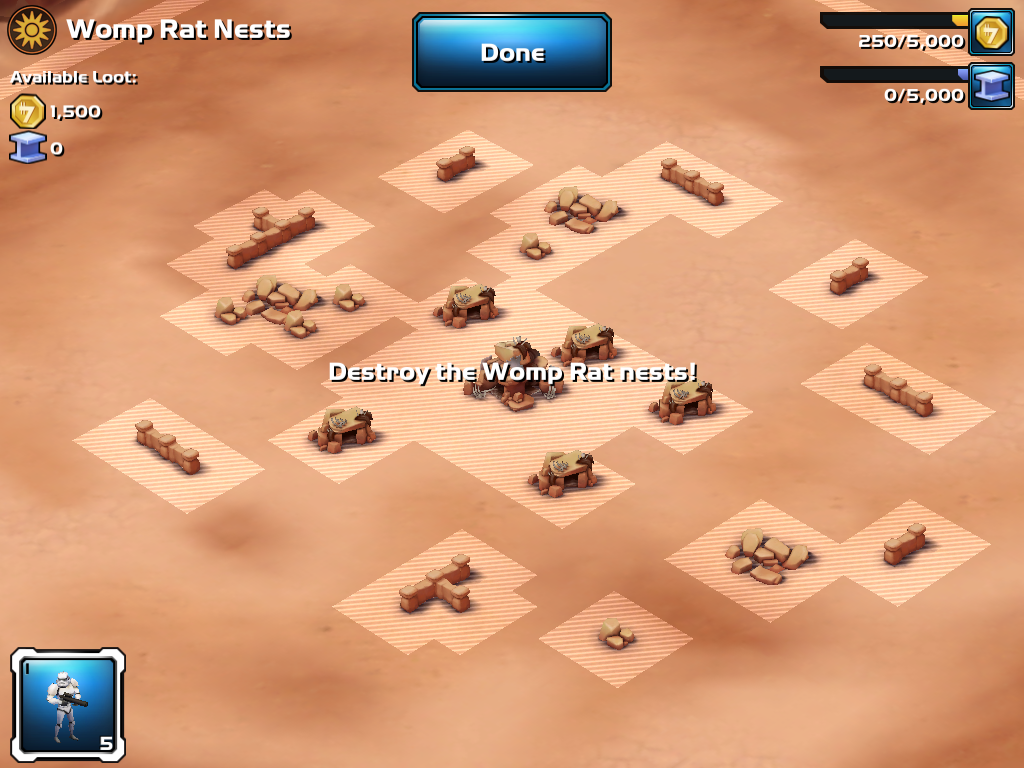 Star Wars: Commander (iPad) screenshot: Ready to deploy troops