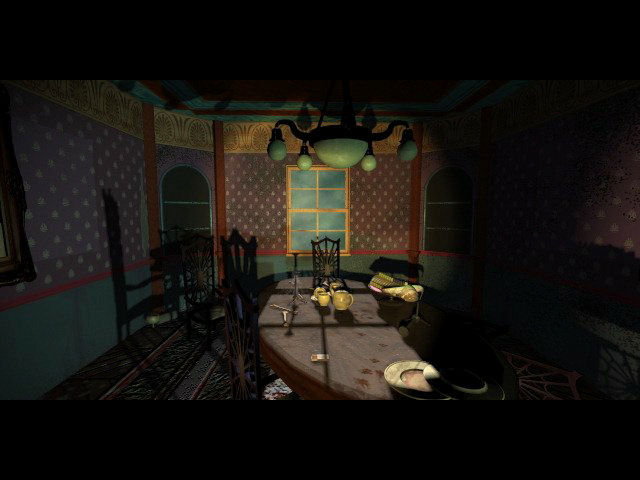 The 11th Hour (DOS) screenshot: The dining room.