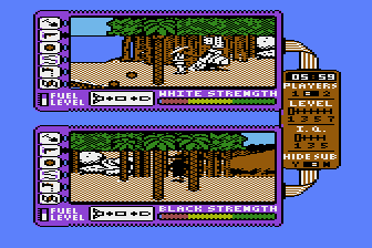 Spy vs. Spy: The Island Caper (Atari 8-bit) screenshot: Starting a new game.