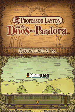 Professor Layton and the Diabolical Box (Nintendo DS) screenshot: Title screen (Dutch)