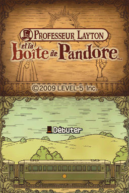 Professor Layton and the Diabolical Box (Nintendo DS) screenshot: Title screen (French)